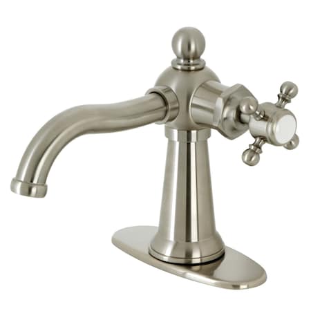 Kingston Brass KSD154BXBN Single-Handle Bathroom Faucet with Push Pop-Up, Brushed Nickel KSD154BXBN